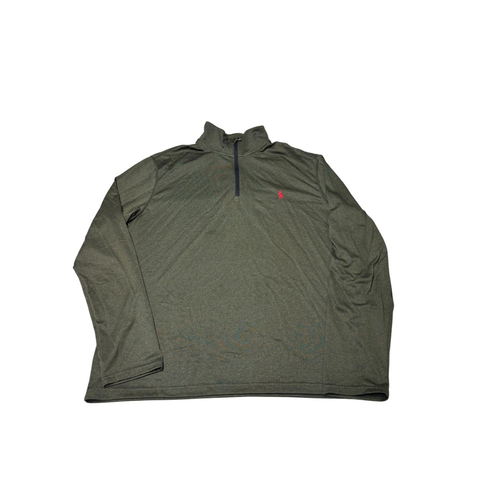 Polo Ralph Lauren Performance Mens Large Quarter  Pullover Olive‎ Green Heather